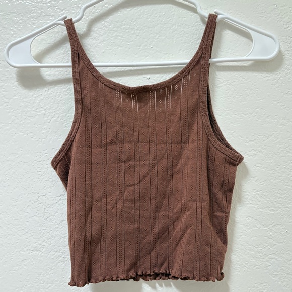 Colsie Brown Ribbed Tank Top - Picture 3 of 3